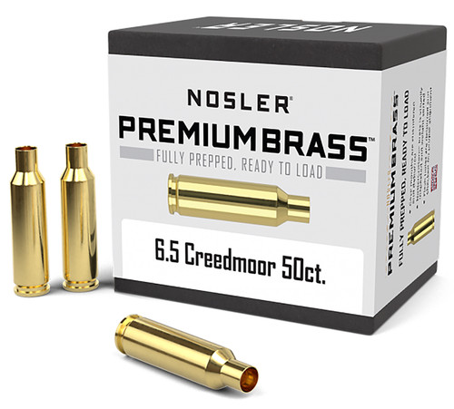 Nosler 44824 Premium Brass Unprimed Cases 6.5 Creedmoor Rifle Brass 50/Box