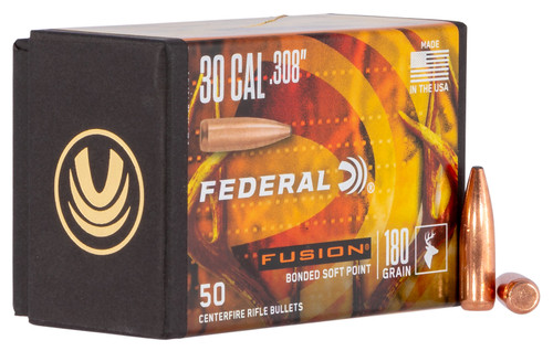 Federal FB308F4 Fusion Component 30 Cal .308 180gr Soft Point Bullets 50/Box