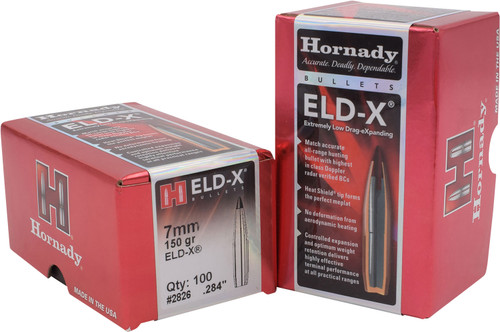 Hornady 2826 ELD-X 7mm .284 150 gr Extremely Low Drag eXpanding 100 Per Box/ 15 Case