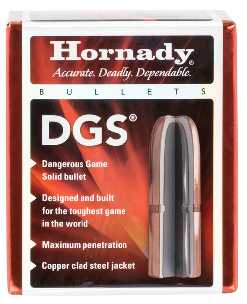 Hornady DGS 45 Cal .458 500gr Dangerous Game Solid FMJ Round Nose Bullets 50/Box