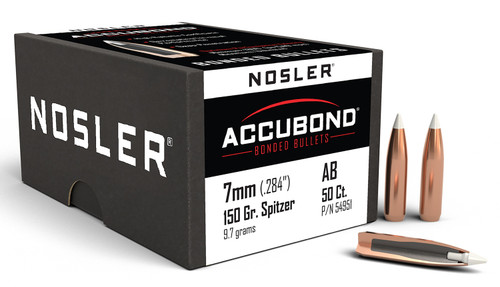 Nosler AccuBond 7mm 150gr Spitzer Point Bonded Hunting Bullet 50/Box