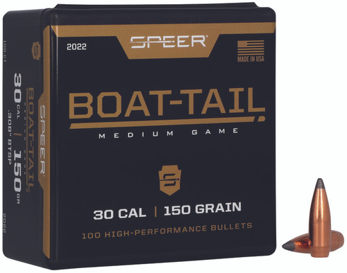 Speer 2022 Boat-Tail 30Cal 150gr Jacketed Soft Point Boat Tail 100 Per Box/5 Case