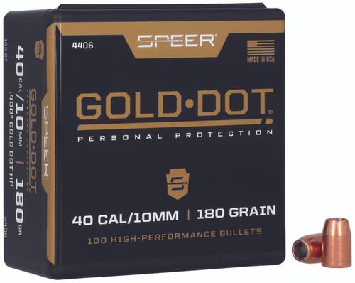 Speer Gold Dot Personal Protection 40 Cal 180gr Hollow Point Bullets 100 Per Box
