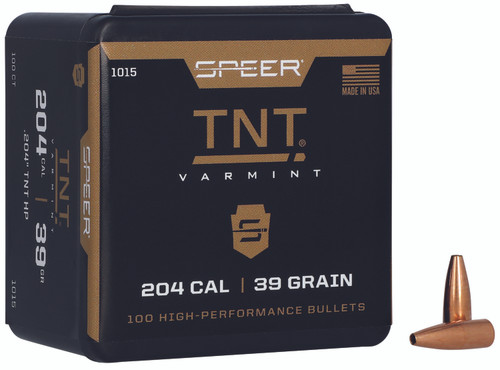 Speer 1015 TNT 204Cal 39gr Hollow Point Varmint Bullets 100/Box