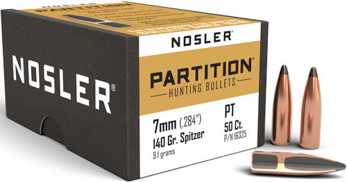 NOSLER BULLETS 7MM .284 140GR PARTITION 50CT