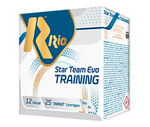 Rio Star-Team Evo Training 12 Gauge Ammunition, 2-3/4 - 7/8 Oz - #9 Shot