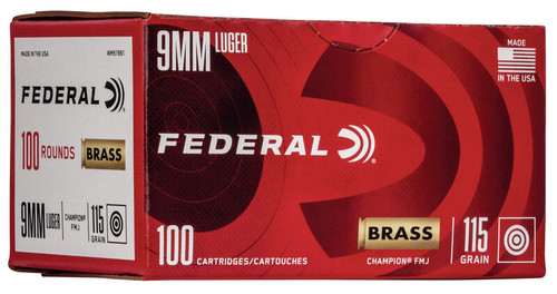 Federal WM51991 Champion Training 9mm Luger 115 gr Full Metal Jacket (FMJ)