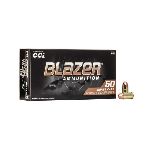 CCI 5202 Blazer Brass 380 ACP 95 gr Full Metal Jacket (FMJ)