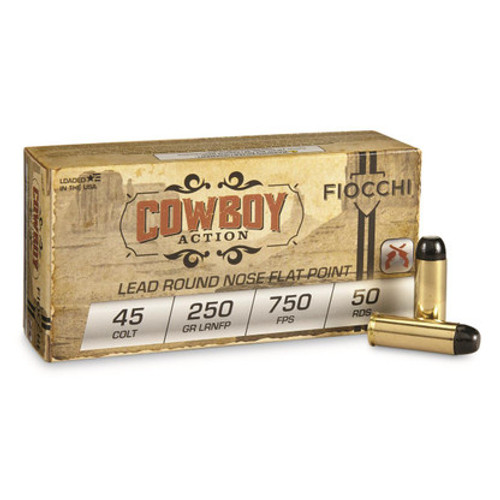 Fiocchi 45LCCA Cowboy Action 45 Colt (LC) 250 gr Lead Round Nose Flat Point (LRNFP)