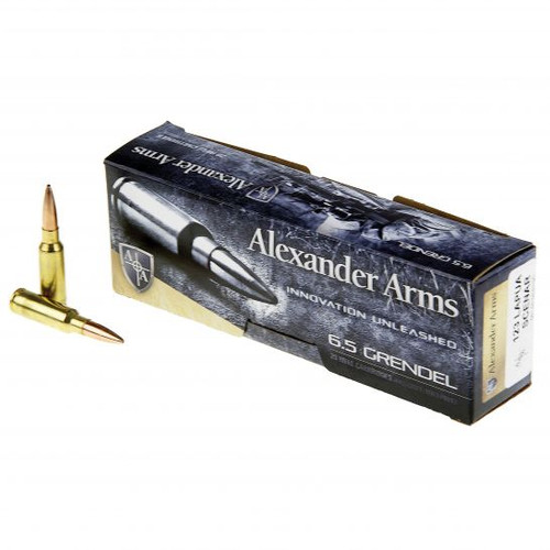 Alexander Arms AG123LSBOX Rifle Ammo 6.5 Grendel 123 gr Lapua Scenar (Hollow Point Boat Tail)