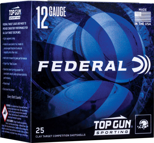 Federal Top Gun Shotgun Ammo 12 Gauge 2.75 in. 2 3/4 Dr. 1 1/8 oz. 8 Shot 25 rd.