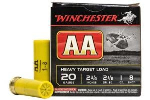 Winchester AA Heavy Target Load 20 Gauge 2.75 in. 1 oz. 8 Shot 25 rd.