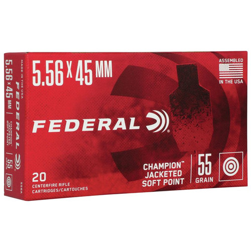 Federal Champion 5.56x45mm Nato Jacketed Soft Point (JSP) 55 Grain