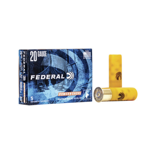 Federal F203RS Power-Shok Shotshell 20 Gauge 2-3/4 3/4oz #Rifled Slug 1600 fps