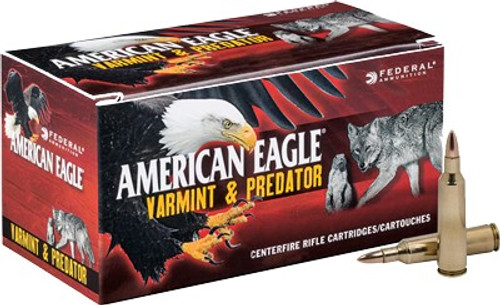 American Eagle Varmint & Predator Jacketed Hollow Point 50 Grain .223 Remington 3325 fps American Eagle Varmint & Predator Jacketed Hollow Point 50 Grain .223 Remington 3325 fps