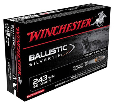 Winchester Ballistic Silvertip Fragmenting Polymer Tip 55 Grain .243 Winchester 3910 fps