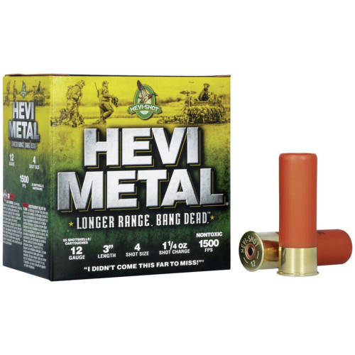 HEVI-Shot HS38004 HEVI-Metal Longer Range 12 Gauge 3 1-1/4oz #4 1500 fps