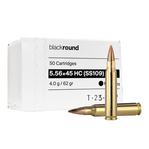 Swiss P 5.56x45 SS109 Black Round 62 Grain Full Metal Jacket(FMJ)