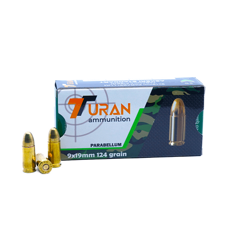 Turan 9mm Luger Full Metal Jacket(FMJ) 124 Grain Ammo Turan 9mm Luger Full Metal Jacket(FMJ) 124 Grain Ammo