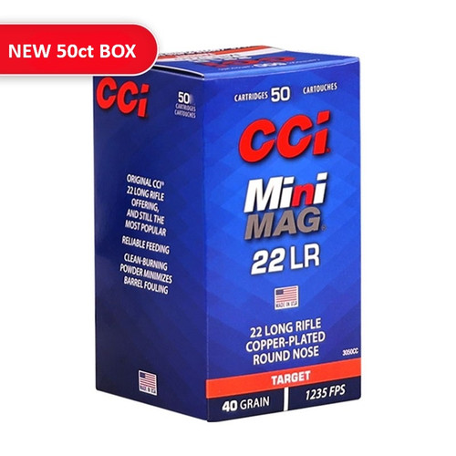 CCI Mini-Mag .22 Long Rifle 40 grain Copper Plated Round Nose ammunition