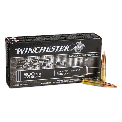 Winchester Super Suppressed .300 AAC Blackout 200 grain Open Tip Range ammunition