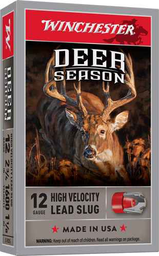 Winchester Deer Season High Velocity Rifled Slug Shotgun Ammo 12 Gauge 2.75 in 1-1/8 oz Slug