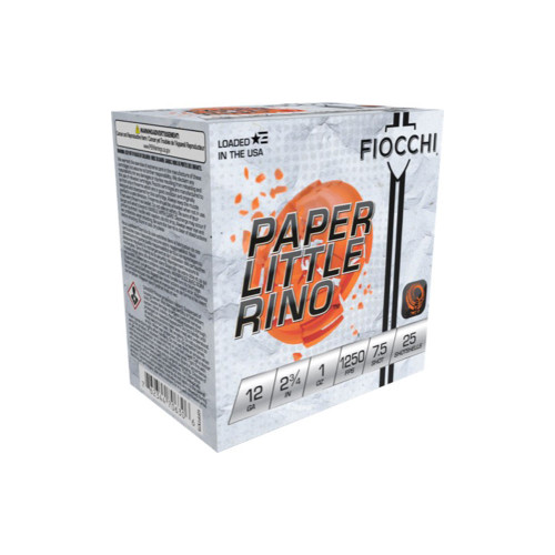 Fiocchi Paper Little Rino Extrema Shotgun Ammo 12 Gauge 2.75 in 1 oz #7.5