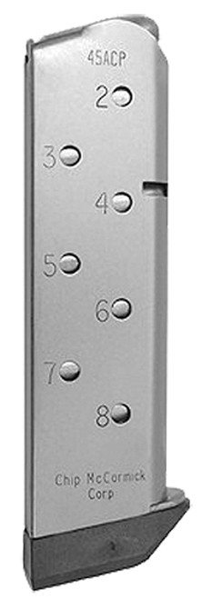 CMC Match Grade 8rd .45 ACP 1911 Government Stainless Steel and Black Pistol Magazine