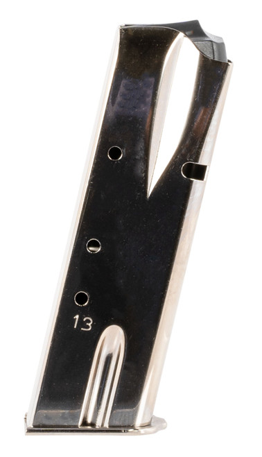 Mec-Gar MGBRHP13N 9mm 13rd Nickel Carbon Steel Magazine for Browning Hi-Power/Springfield SA-35