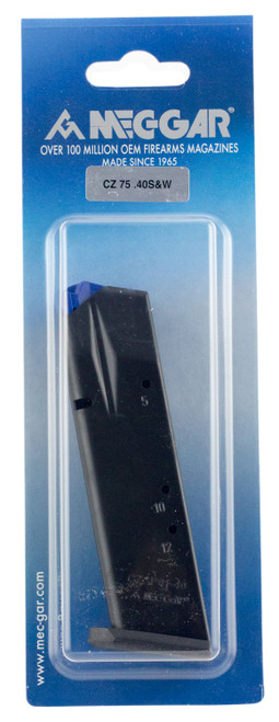 Mec-Gar MGCZ4012AFC Standard Blued w/ Anti-Friction Coating Detachable 12rd 40 S&W for CZ 75B/Shadow 2/75 SP-01/Shadow 85B