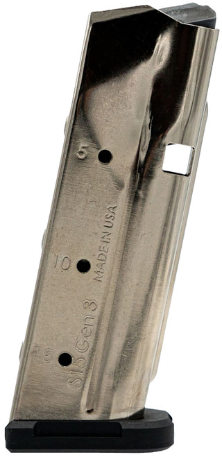 Shield Arms SAS15NGEN3 Glock 43X/48 S15 Gen 3 15rd 9mm Nickel Steel Magazine