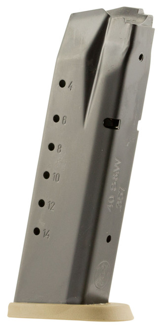 S&W 3007346 M&P 15-Round .40 S&W Steel Magazine with Brown Baseplate