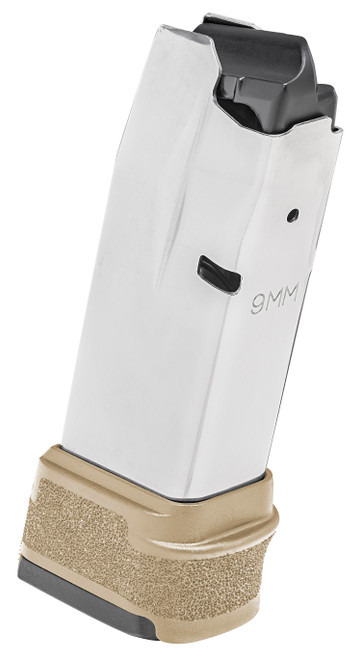 Springfield Armory Hellcat 15rd 9mm Luger HC5915F Stainless Steel Magazine w/ FDE Extended Floorplate