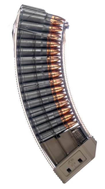 US Palm MA1119A 7.62x39mm 30-Round Clear AK-47 Mag with FDE Floor Plate