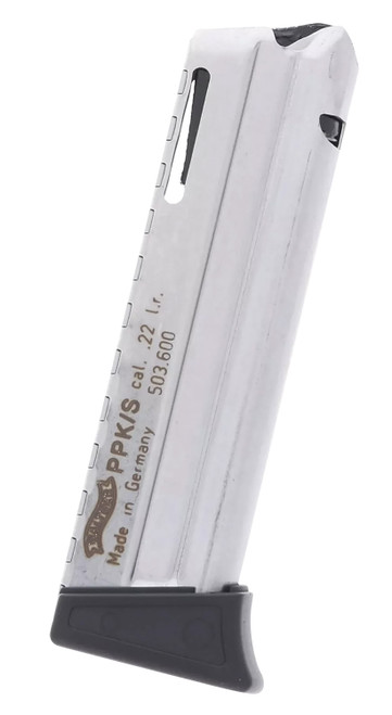 Walther Arms 503600 .22 LR 10rd Replacement Nickel Polymer Magazine for PPK/S