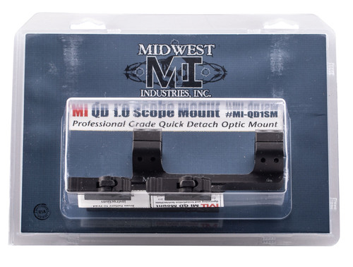 Midwest Industries MIQD1SM Black Anodized 1-Inch Quick Detach Scope Mount and Ring Combo