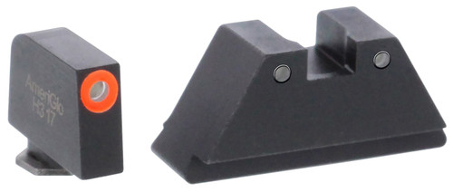 AmeriGlo GL452 Optic Compatible Sight Set for Glock XL Tall Green Tritium Orange Outline Front Sight-Green Tritium Black Outline Rear Sight