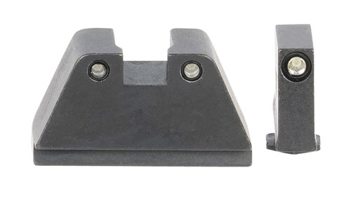 AmeriGlo GL814 Glock Optic Compatible 2XL Tall Sight Set - Green Tritium Black Outline Both Front and Rear