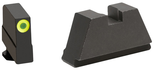 AmeriGlo GL691 Optic Compatible Sight Set for Glock 3XL Tall Green Tritium Lumigreen Outline Front Sight-Black Rear Sight