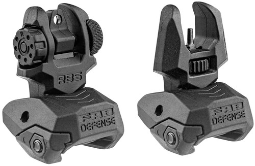 FAB Defense FXFRBS Low-Profile Folding Front & Rear Iron Sight Set for AR-15 Picatinny Rail