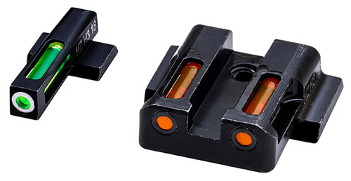 HiViz MPSN421 LiteWave H3 Sight Set for S&W M&P Shield - Green Tritium Front & Orange Fiber Optic Rear