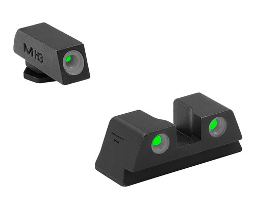 Meprolight Tru-Dot Fixed Tritium Front & Rear Night Sight Set Black Frame for Glock Model 42