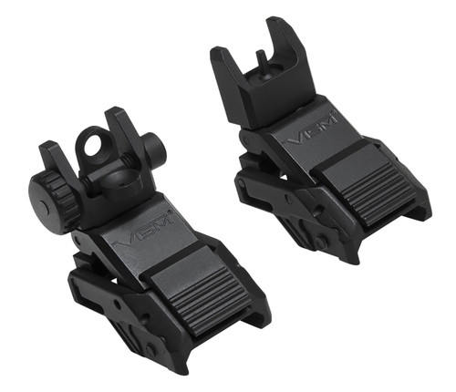 NcStar Pro Series AR-Platform Flip-Up Iron Sight Set Black Adjustable Windage & Elevation