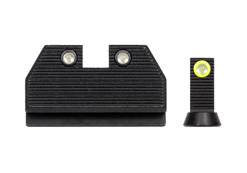 Night Fision Tritium Stealth Night Sight Set for CZ Optics Ready P-10 – Yellow Outline Front, Black Outline Rear