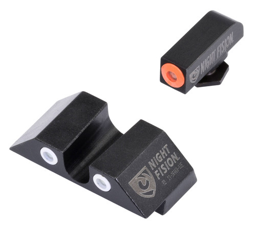 Night Fision GLK001007OGW Glock Night Sights - Green Tritium Orange Front / White Outline Rear