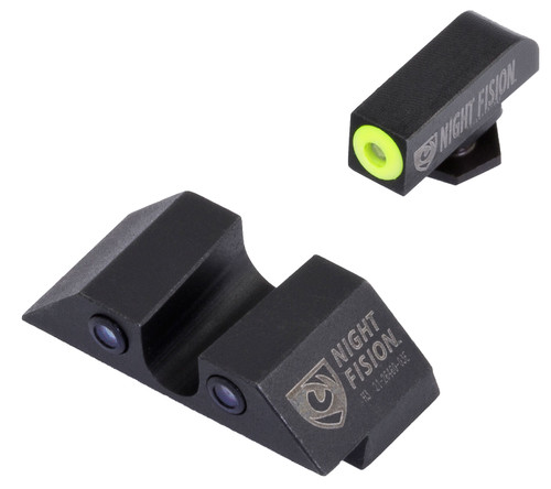 Night Fision GLK001007YGZ Glock Night Sights - Green Tritium Yellow Front / Black Outline Rear
