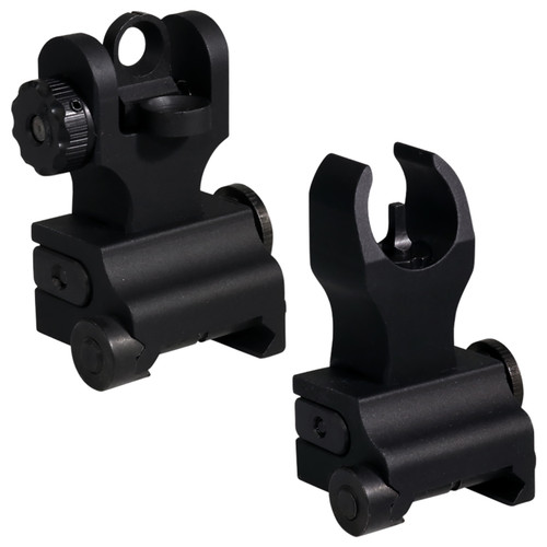 Samson HK Front A2 Rear Quick Flip Folding Iron Sights Black Anodized for AR-15