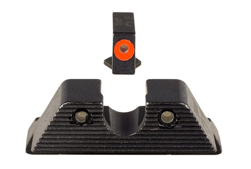 Trijicon 600846 Glock 43/43X/43E/48 Night Sight Set HD XR Green Tritium Orange Outline Front