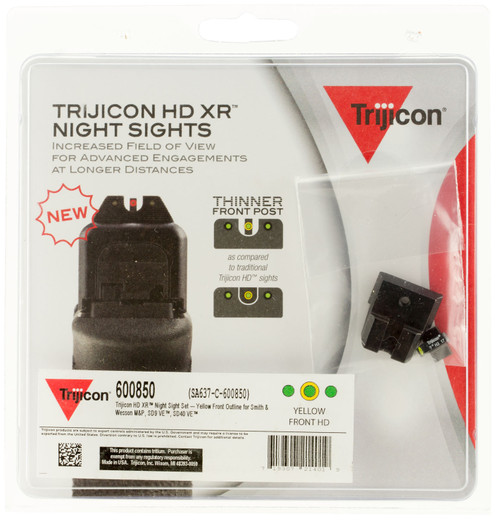 Trijicon HD XR Night Sights Yellow Outline Front/Black Outline Rear Tritium Set for S&W M&P Series