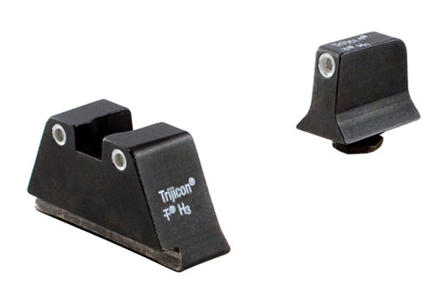 Trijicon Suppressor/Optic Height Night Sights Green Tritium White Outline - Glock 17/17L/19 (600649)